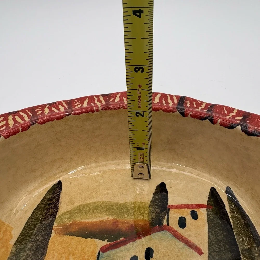 ITALICA ARS Hand Painted Pottery 8-1/2‎ x 6 Oval Oven Bowl, Italy